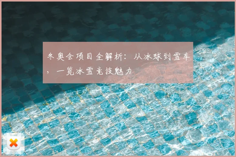 冬奥会项目全解析：从冰球到雪车，一览冰雪竞技魅力
